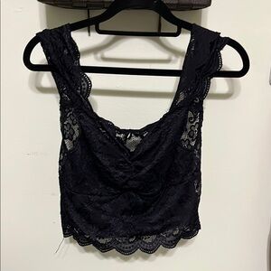 Black Lace Sleeveless Top